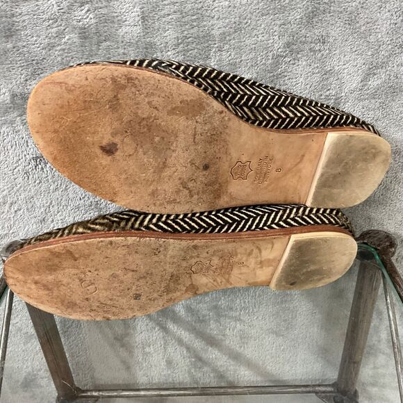 Matt Bernson Calf Hair Herringbone Flats Shoes Women's Size 8 Brown/Black - Picture 9 of 16
